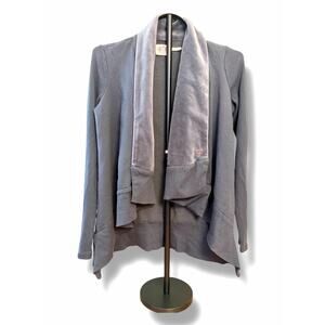 Juicy Couture Gray Shawl Collar Wrap Cardigan Velour Waterfall Open Front Size S